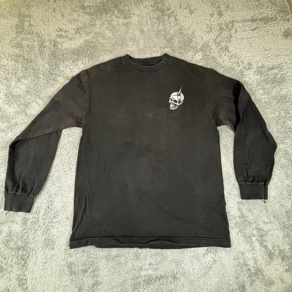 Santa Cruz Skateboards Black Long Sleeve Skull Barbed Wire Graphic Tee Mens M